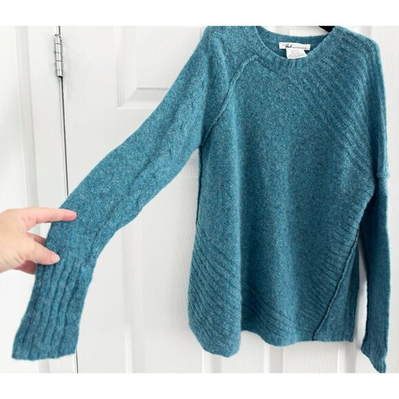 Paychi Guh Abstract Cable Knit Cashmere Sweater in Blue, Size Small - Picture 8 of 11